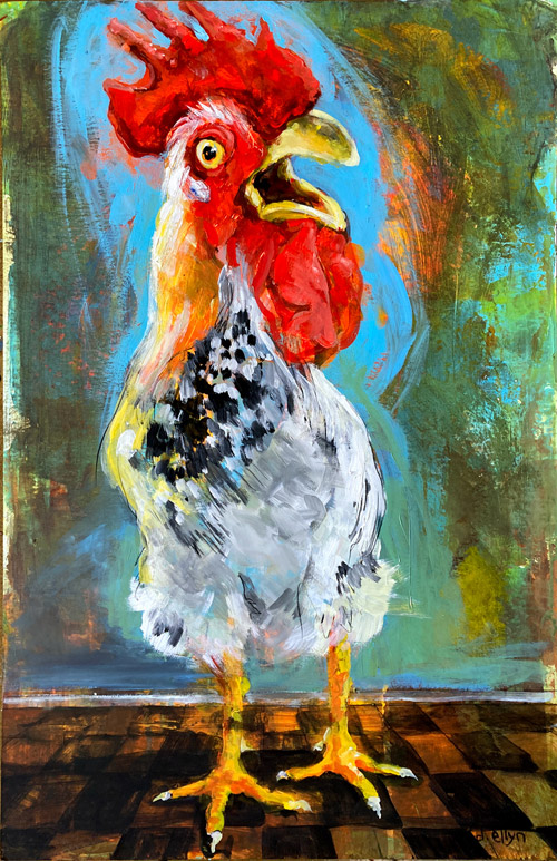 Checkered Chicken painting thumbnail