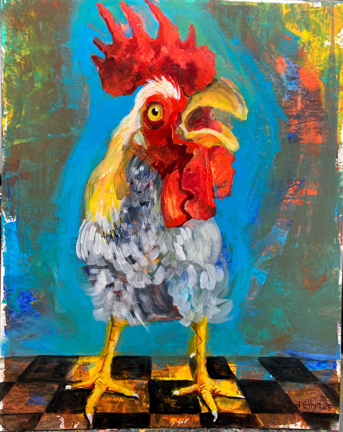 Checkered Chicken (#2) painting thumbnail