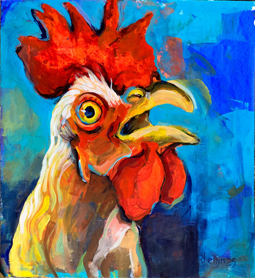 Chicken (in profile) painting thumbnail