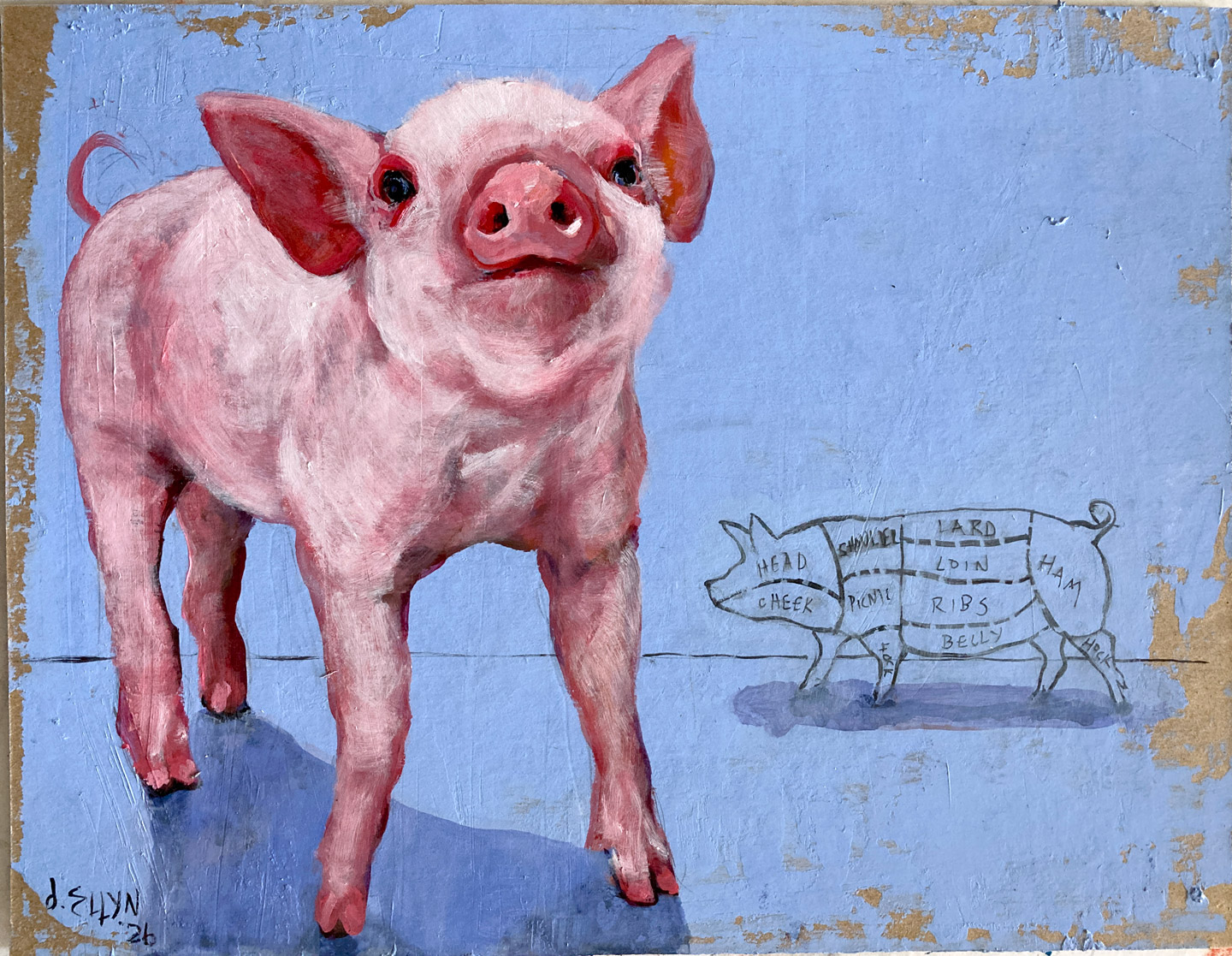 This Little Piggy, acrylic painting by Dana Ellyn
