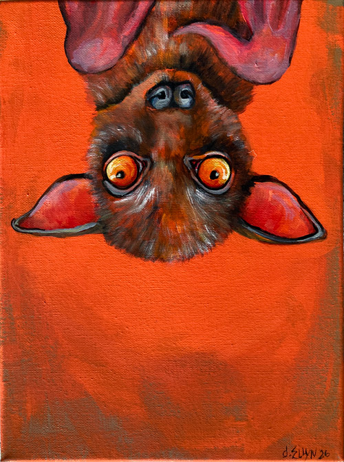 Flying Fox, acrylic on canvas by Dana Ellyn, 9 x 12 inches