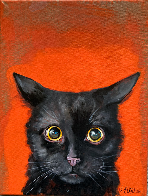 Target Acquired, acrylic on canvas by Dana Ellyn, 9 x 12 inches