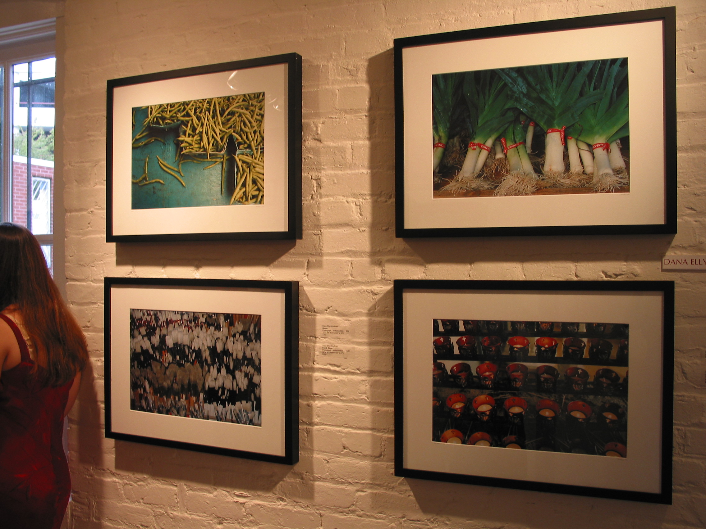 Close-up of Dana Ellyn's four photographs on display at Gallery 325, 2002