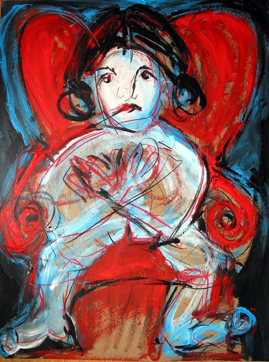 Painting on display at Dana Ellyn's solo exhibition Nudes, NZen Gallery, 2002