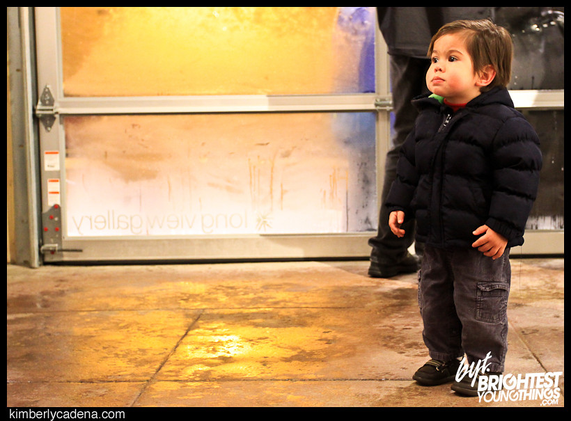 A child at the gallery window