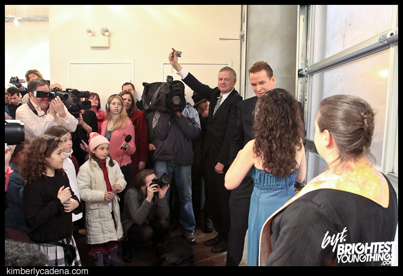 The ceremony, with TV cameras