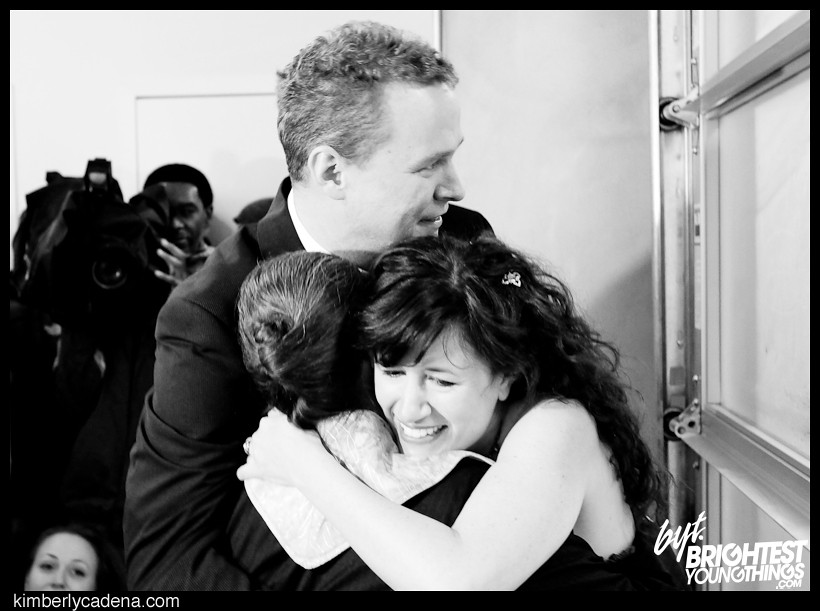 Dana and Matt embrace