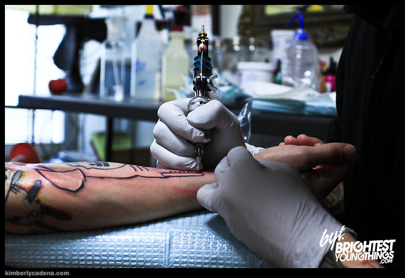 The tattoo being inked
