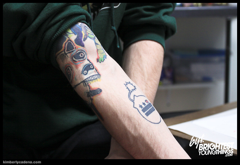 Tattoos on a forearm