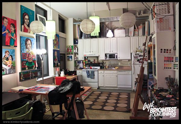 The studio and kitchen