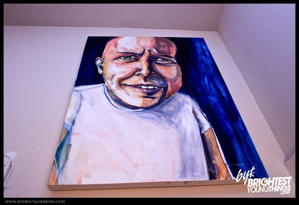 A portrait painting in the studio