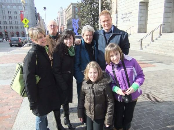 Dana Ellyn and Matt Sesow's wedding at Long View Gallery, 2010: Matt's parents, his sister Jana and her daughters (Dana and Matt's nieces) with Dana and Matt, February 4, 2010