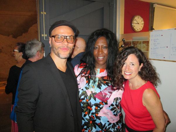 Dana Ellyn with two guests at the opening