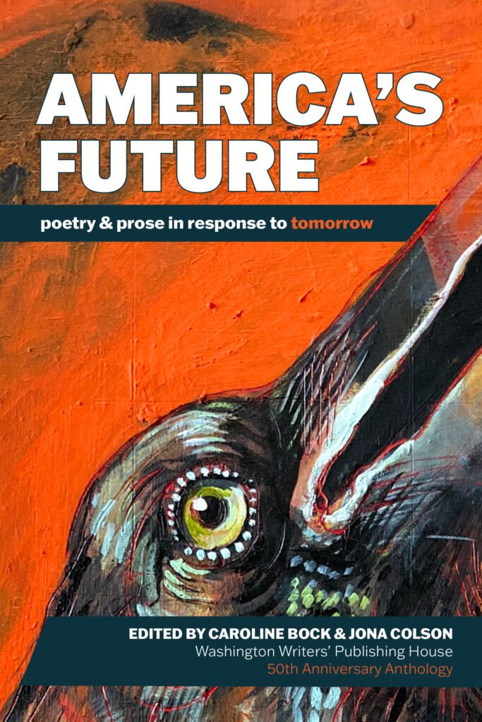 Cover of America's Future, poetry and prose in response to tomorrow, using Dana Ellyn's painting Capital Crow