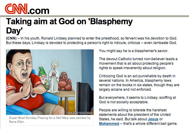 CNN article about Dana Ellyn's Blasphemy Day exhibition