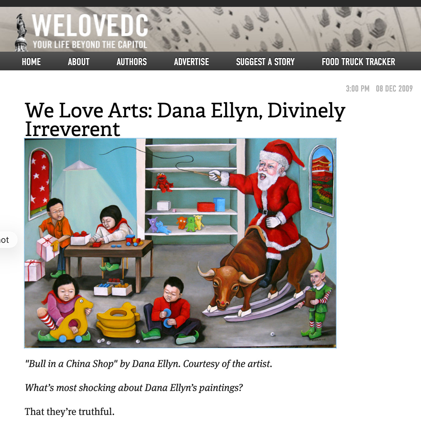 We Love DC review of Dana Ellyn's Divinely Irreverent exhibition