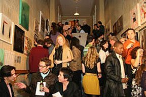 Salon-style walls, 4th annual Transformer auction, Halcyon House, 2007