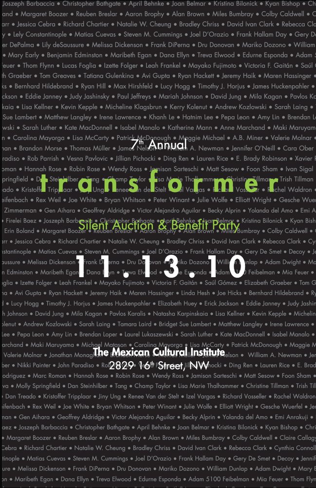 Cover of the 2010 Transformer Silent Auction & Benefit Party catalog, 7th annual