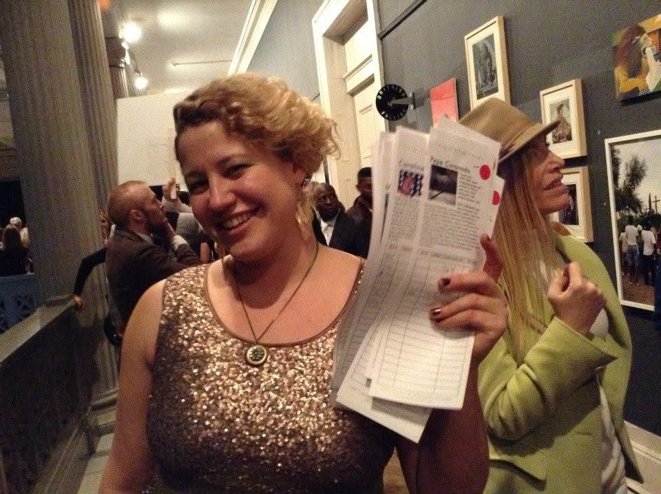 Bid sheets in hand, 10th annual Transformer auction, Corcoran Gallery of Art, 2013