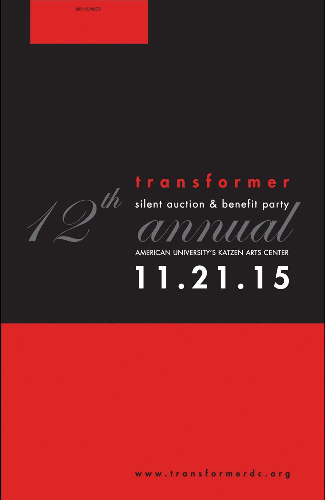 Cover of the 2015 Transformer Silent Auction & Benefit Party catalog, 12th annual
