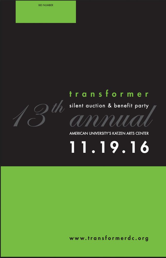 Cover of the 2016 Transformer Silent Auction & Benefit Party catalog, 13th annual