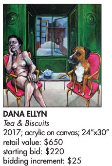 Dana Ellyn's entry for Tea & Biscuits in the 2017 Transformer auction catalog