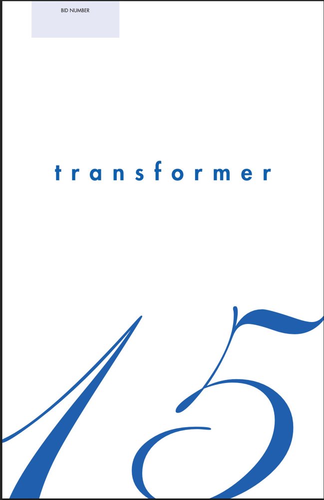 Cover of the 2018 Transformer Silent Auction & Benefit Party catalog, 15th annual